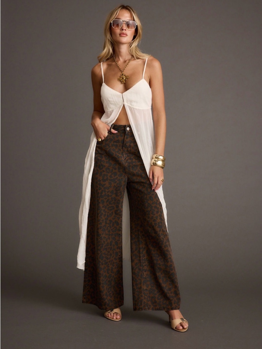 12th Tribe Ivory Longline Cami Top